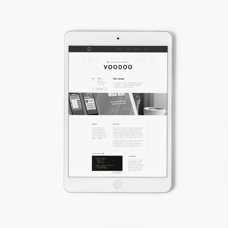 webdesign minimaliste du site internet d'un développeur web à toulouse