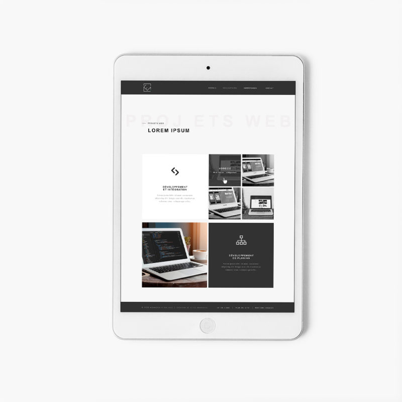 webdesign minimaliste du site internet d'un développeur web à toulouse
